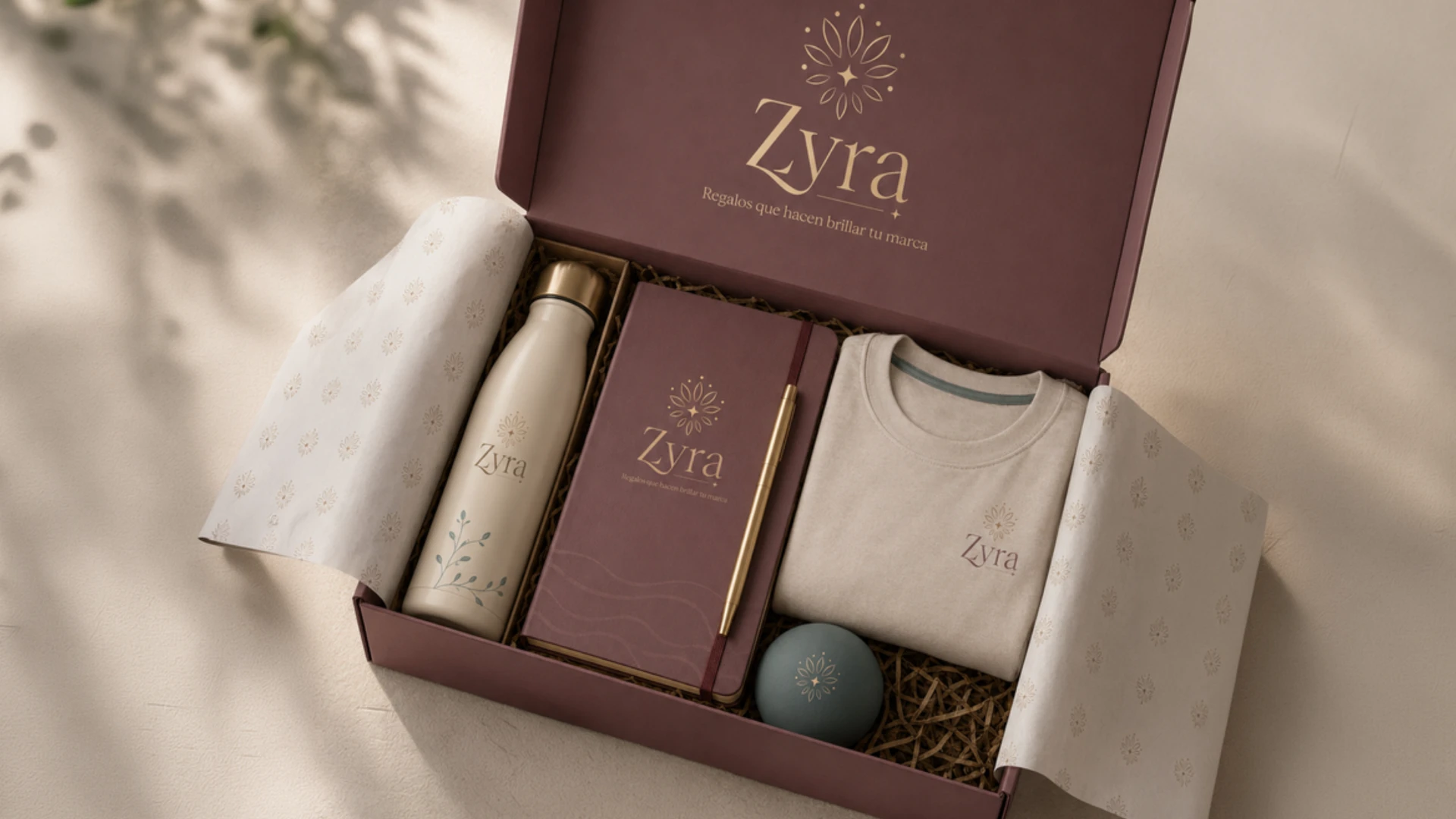 Regalo corporativo premium Zyra con empaque y acabados de alta gama